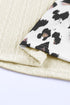 Asymmetric Leopard Patchwork Wide Sleeve V Neck Sweater